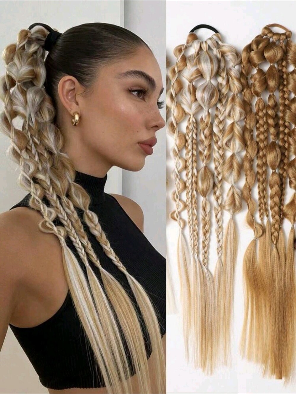 24 Inch Bubble Twist Braids Ponytail Extension - Quick Fashion Hack